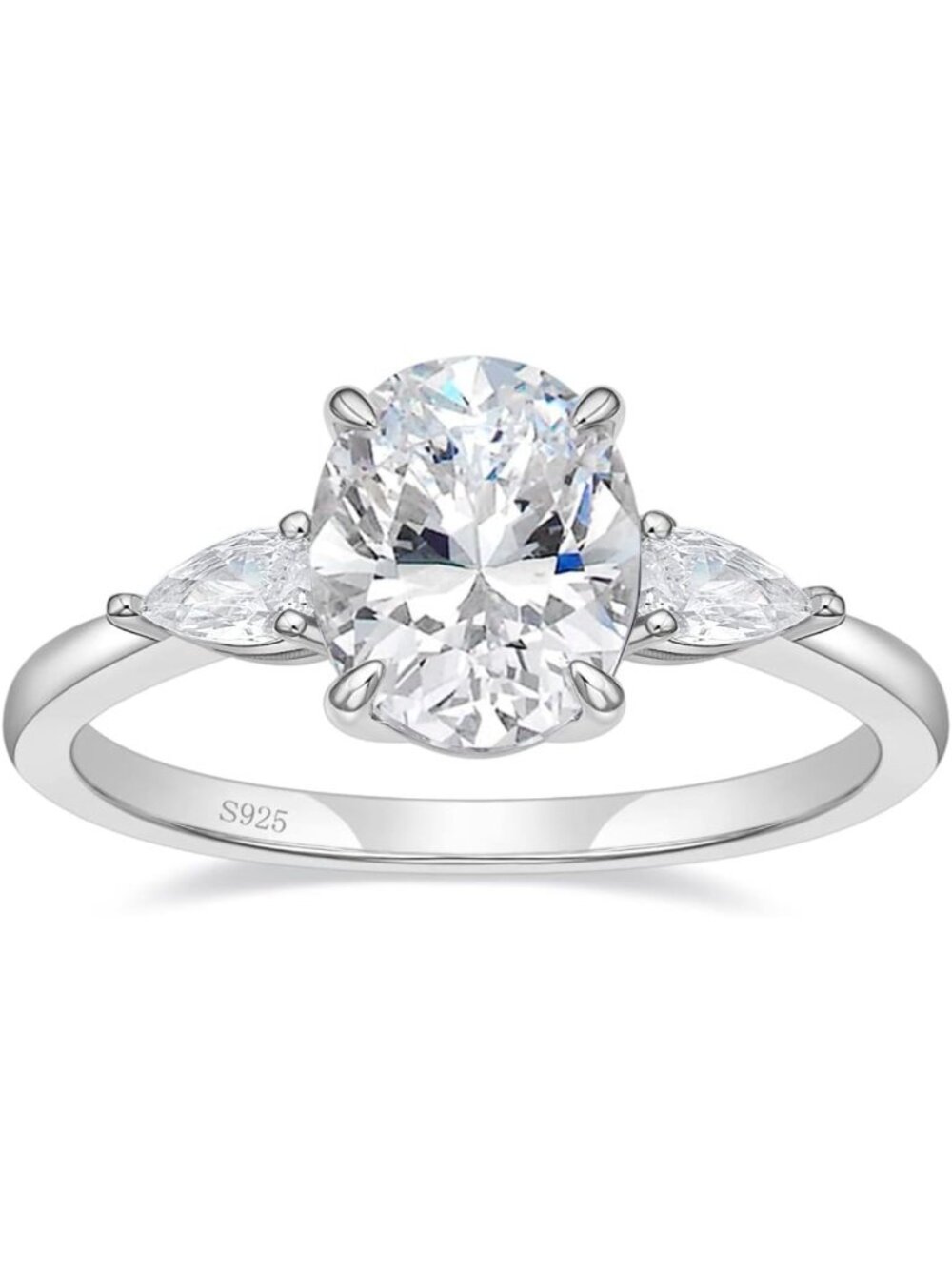 EAMTI Travel Engagement Rings for Women Oval Cut Wedding Band Size 3-13